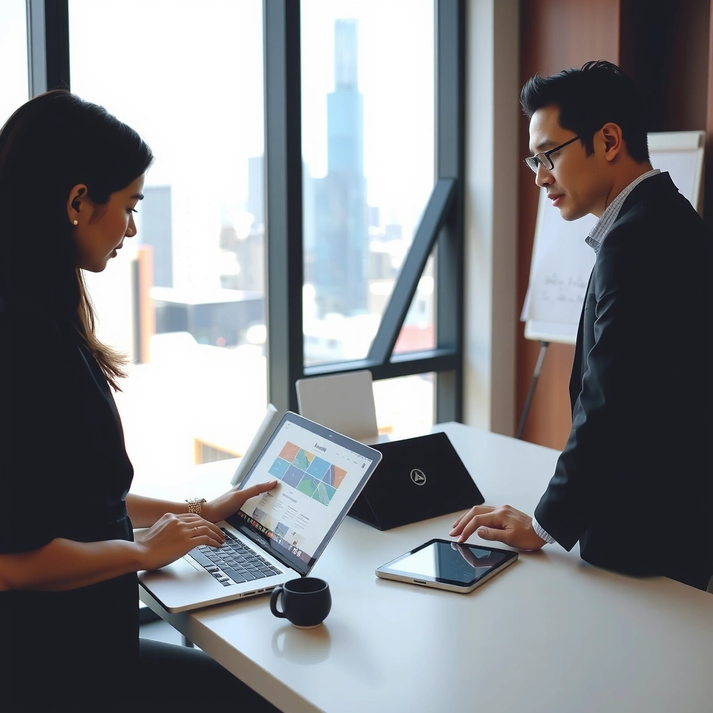 Consultation meeting between designer and client