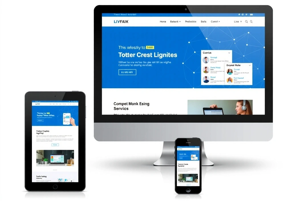 Visual design prototypes and mockups showing modern website designs